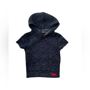 Haus Of Jr Size 1-2T Brent Tech Short Sleeve Black Performance Hoodie